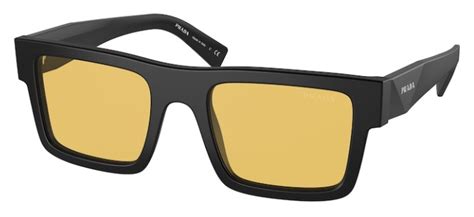 Prada PR 19WS Men's Sunglasses Matte Black/Yellow 52